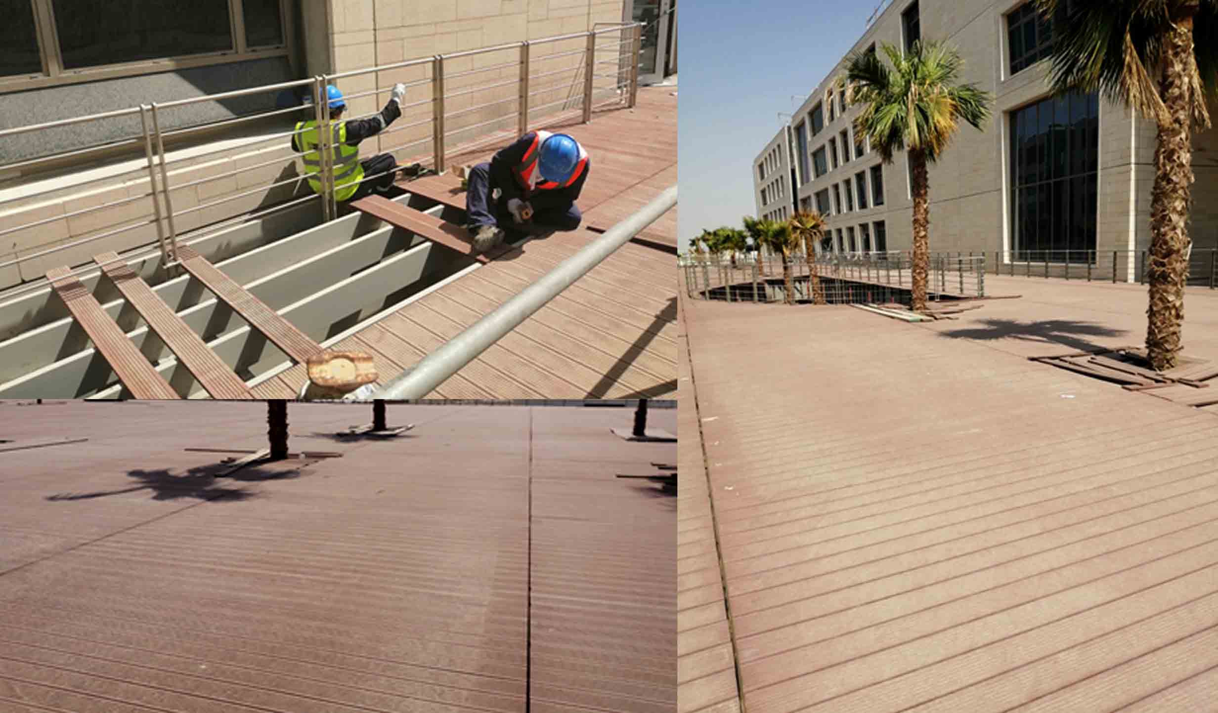 Wooden decking work for Al Salem Univercity